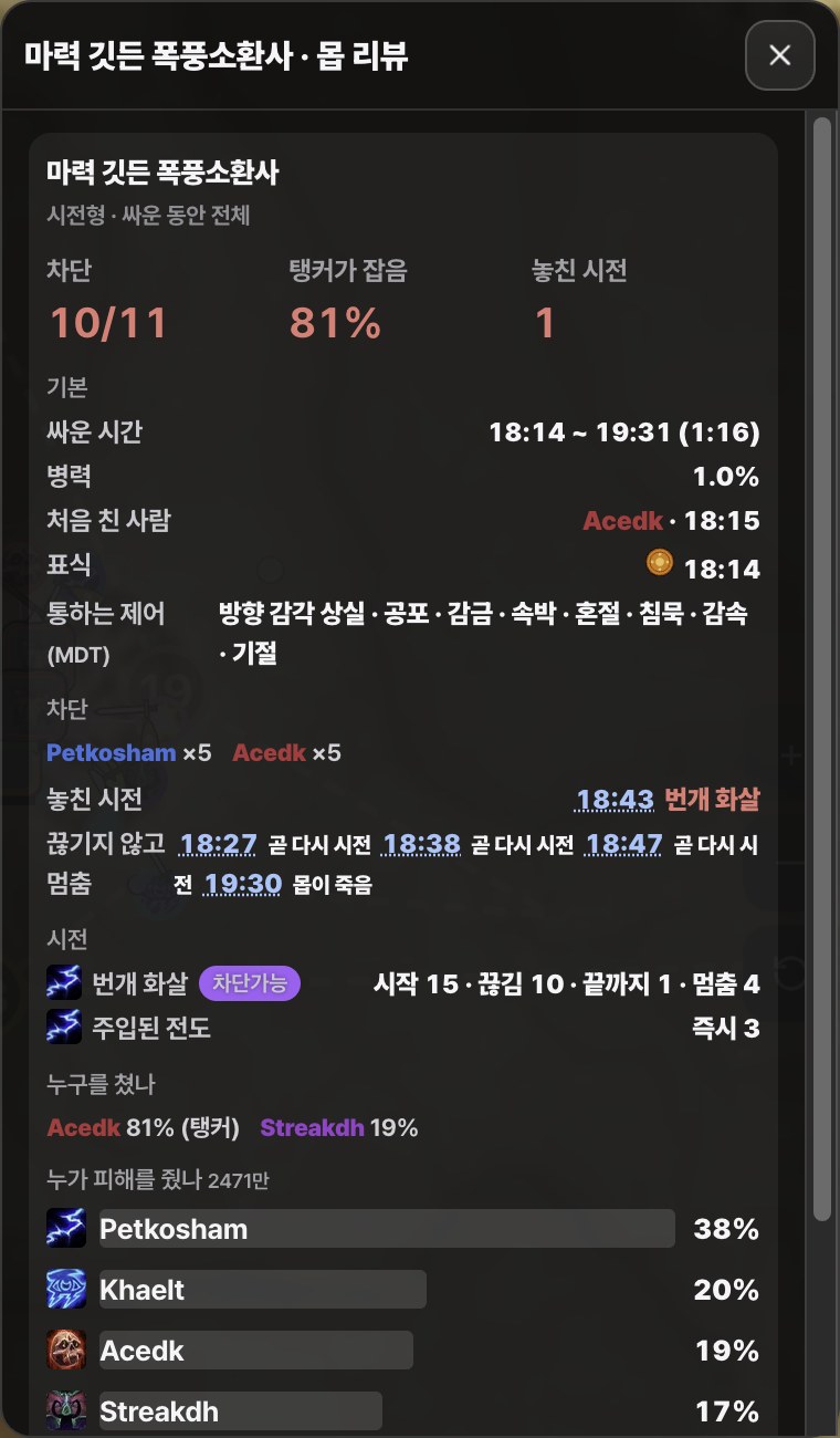 몹 리뷰: 마력 깃든 폭풍소환사